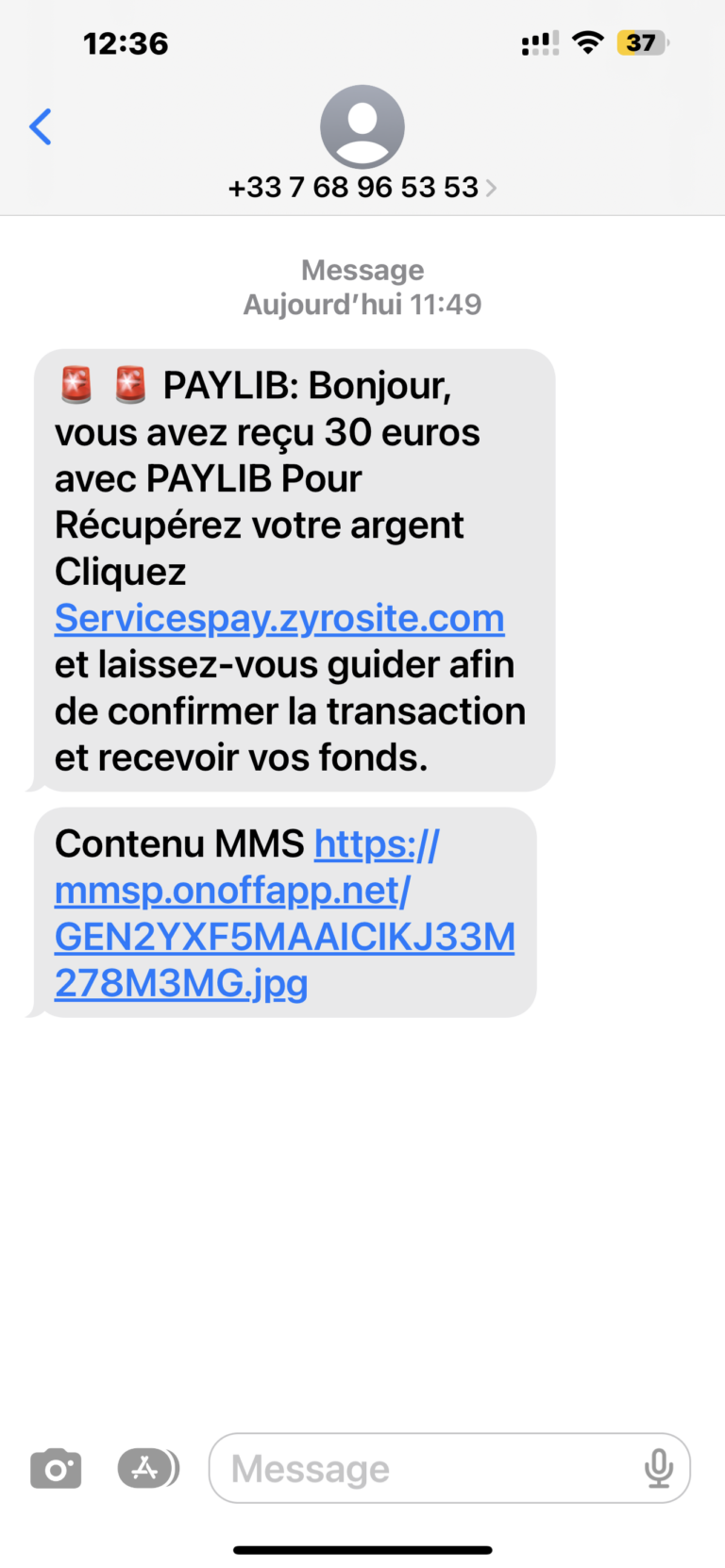 Arnaque paylib sur Marketplace Arnaques